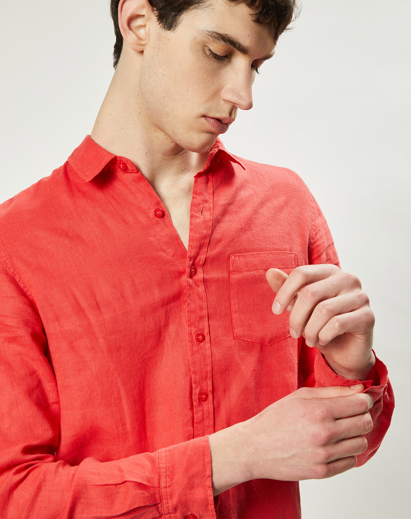 Harris Wilson Chemise regular 100% Lin Efea fraise