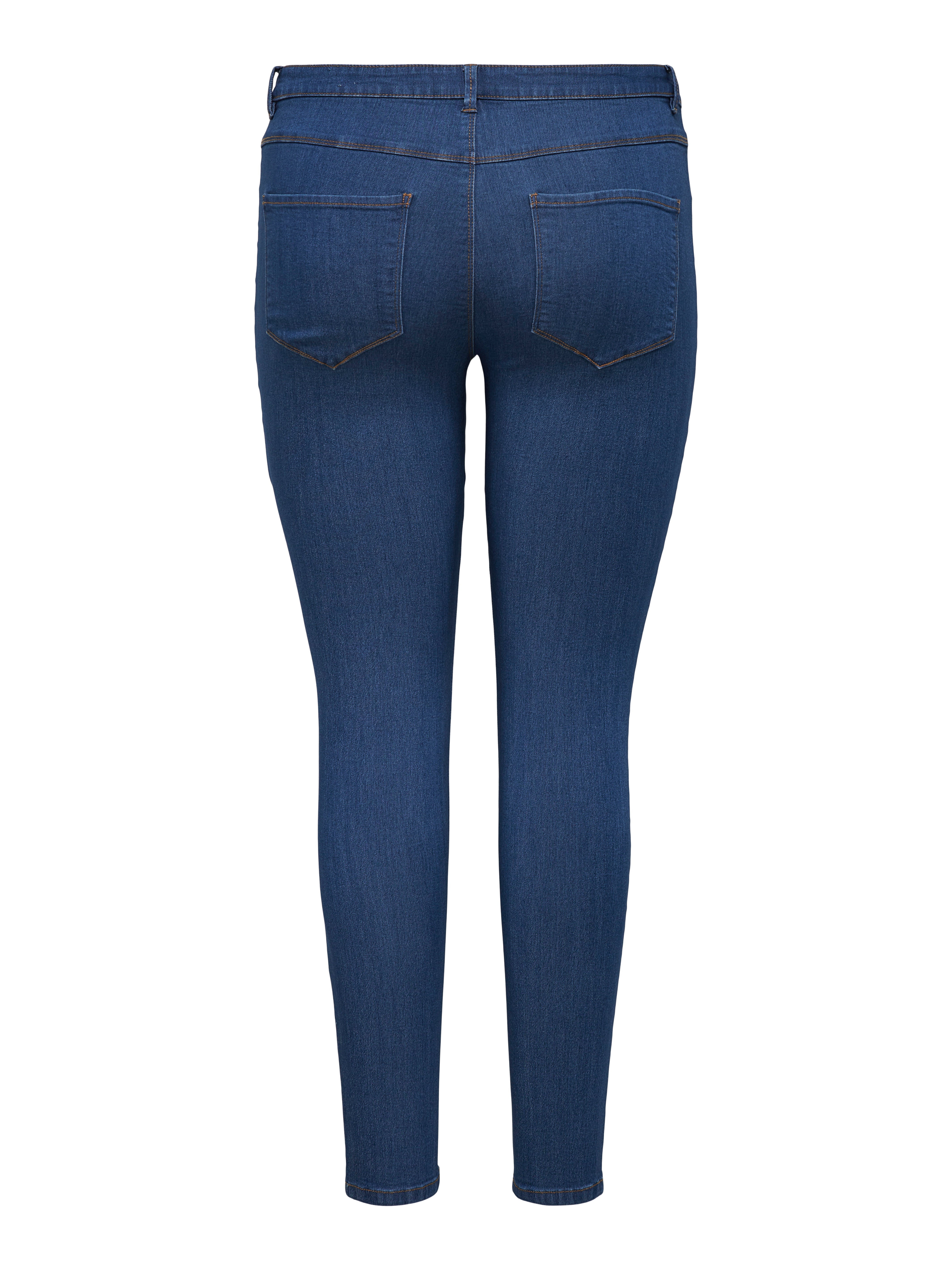 CARTHUNDER Mittlere Taille Skinny Fit Jeans Medium Blue Denim