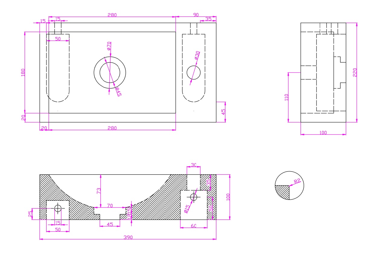 Fontana Dark Emperador toiletmeubel 40cm zwart mat