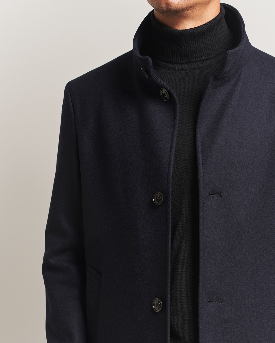 J.Lindeberg Jesse Stand Up Wool Melton Coat Navy