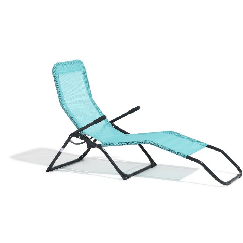Bain de soleil Playa pliant 2 positions bleu lagon