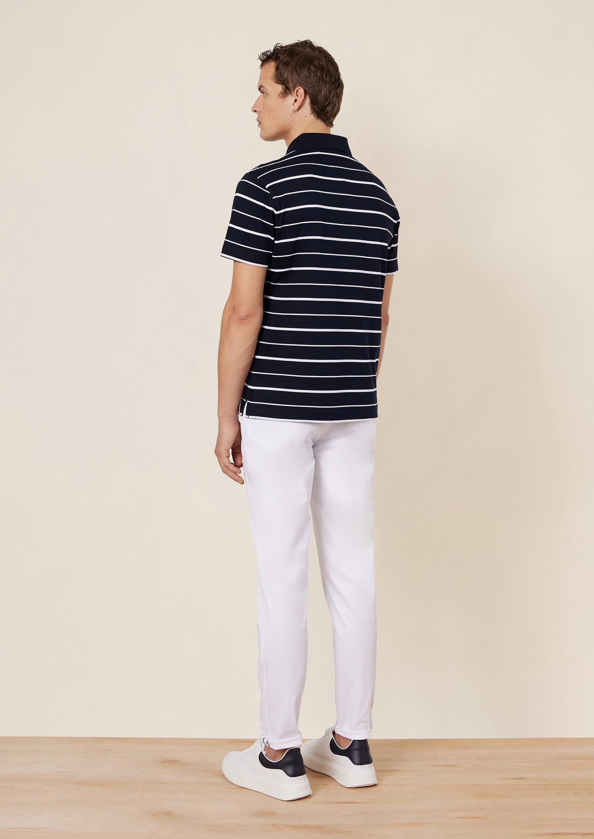 Chino slack skinny 7/8 en coton stretch uni blanc