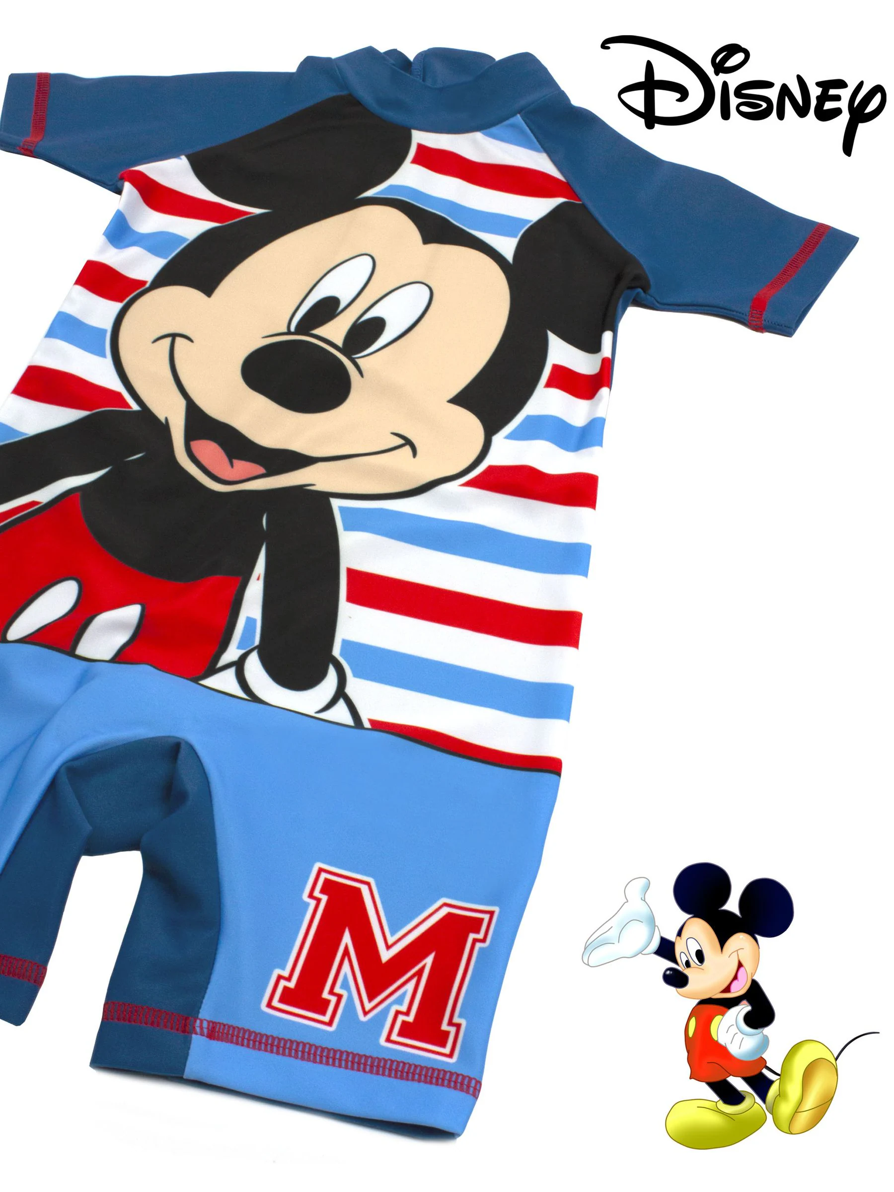 Vanilla Underground jongensbadpak met korte mouwen en gelicentieerde Disney Mickey Mouse-print