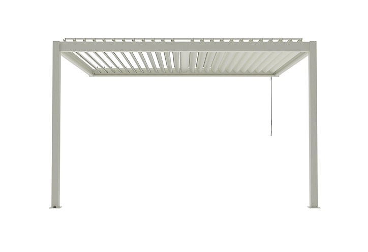 Pergola manuelle bioclimatique murale aluminium Cameo 4,04 x 3,11 m