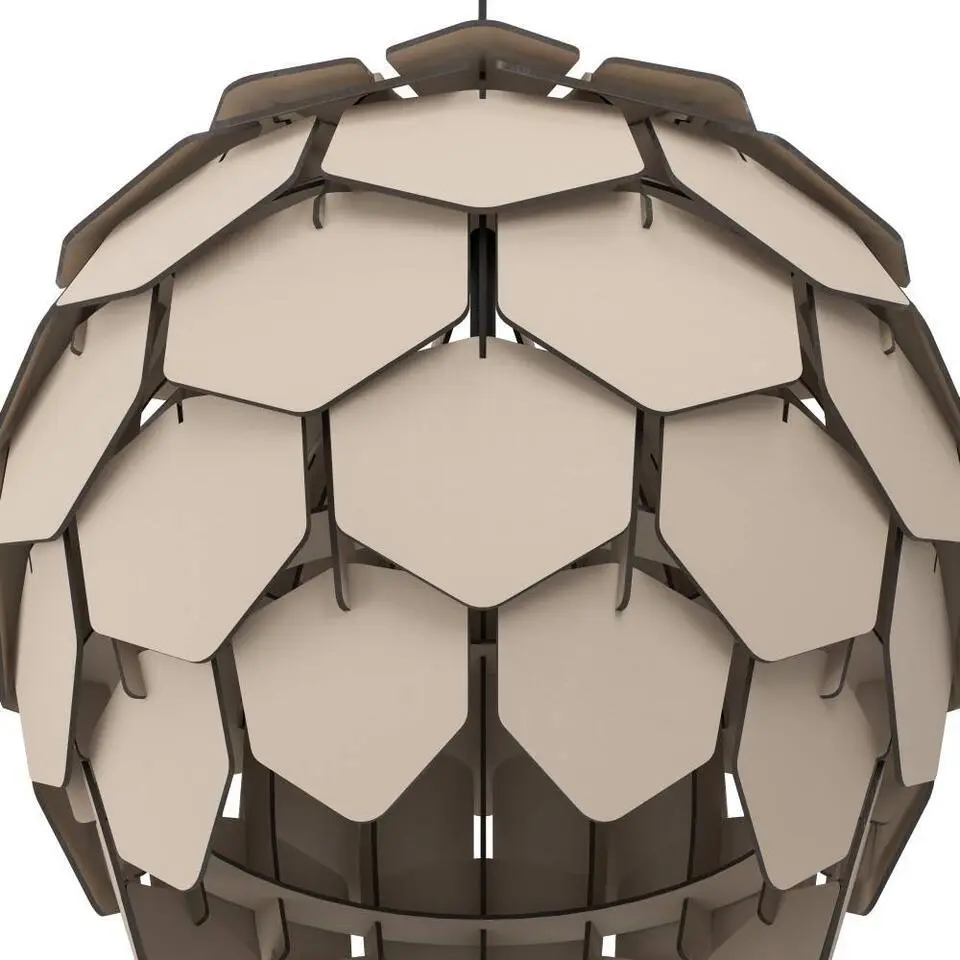 EGLO Mattanza Hanglamp - E27 - Ø 49,5 cm - Grijs/Zwart - Hout/Staal