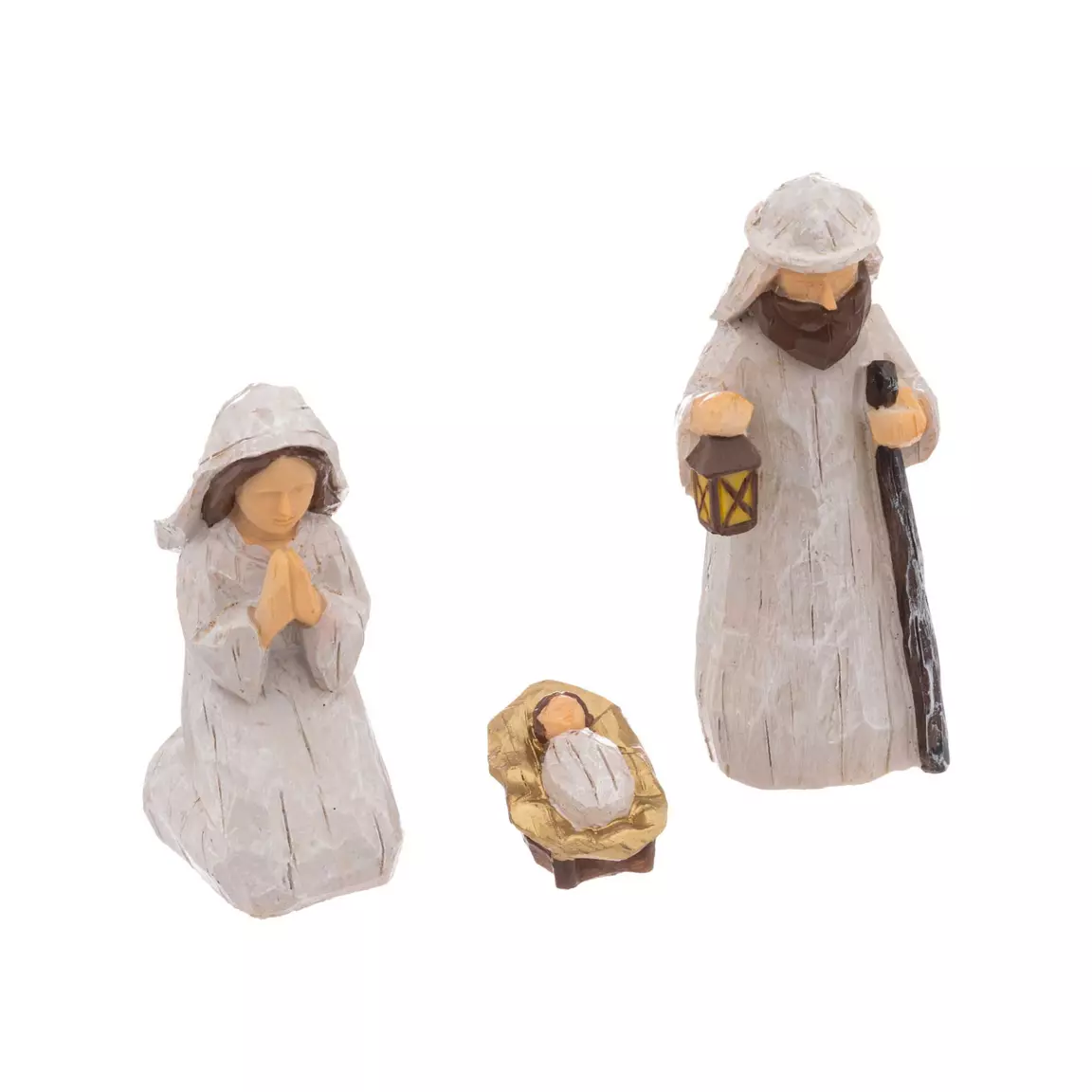 Crèche de Noël complète en bois (H19 cm) Sainte-Lucia
