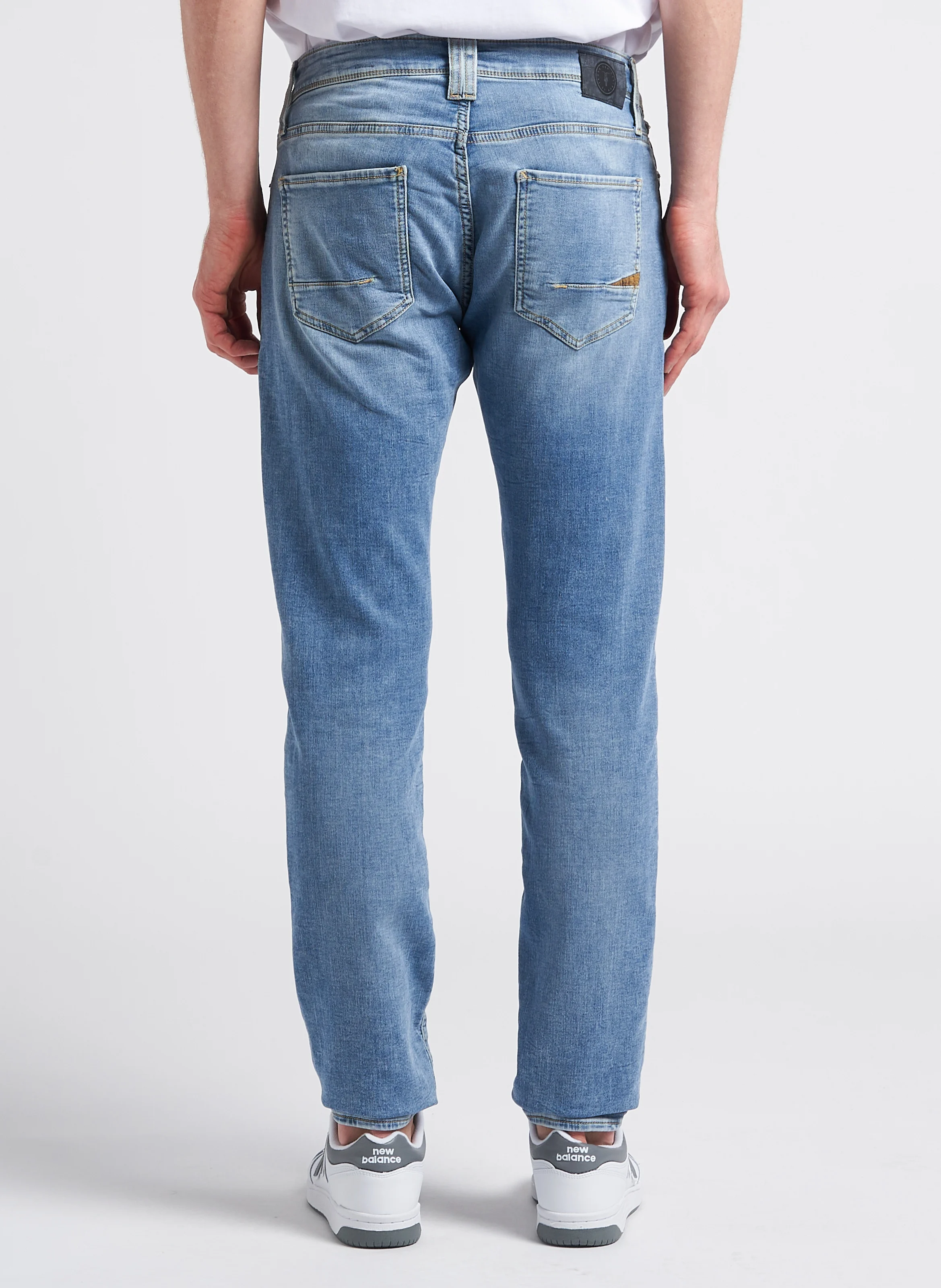 Jean slim stretch en coton mélangé| Bleu