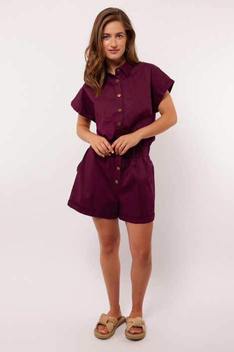 Fluresk paarse dames jumpsuit