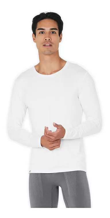 Boody Men's Long Sleeve Crew Neck T-Shirt, hvid
