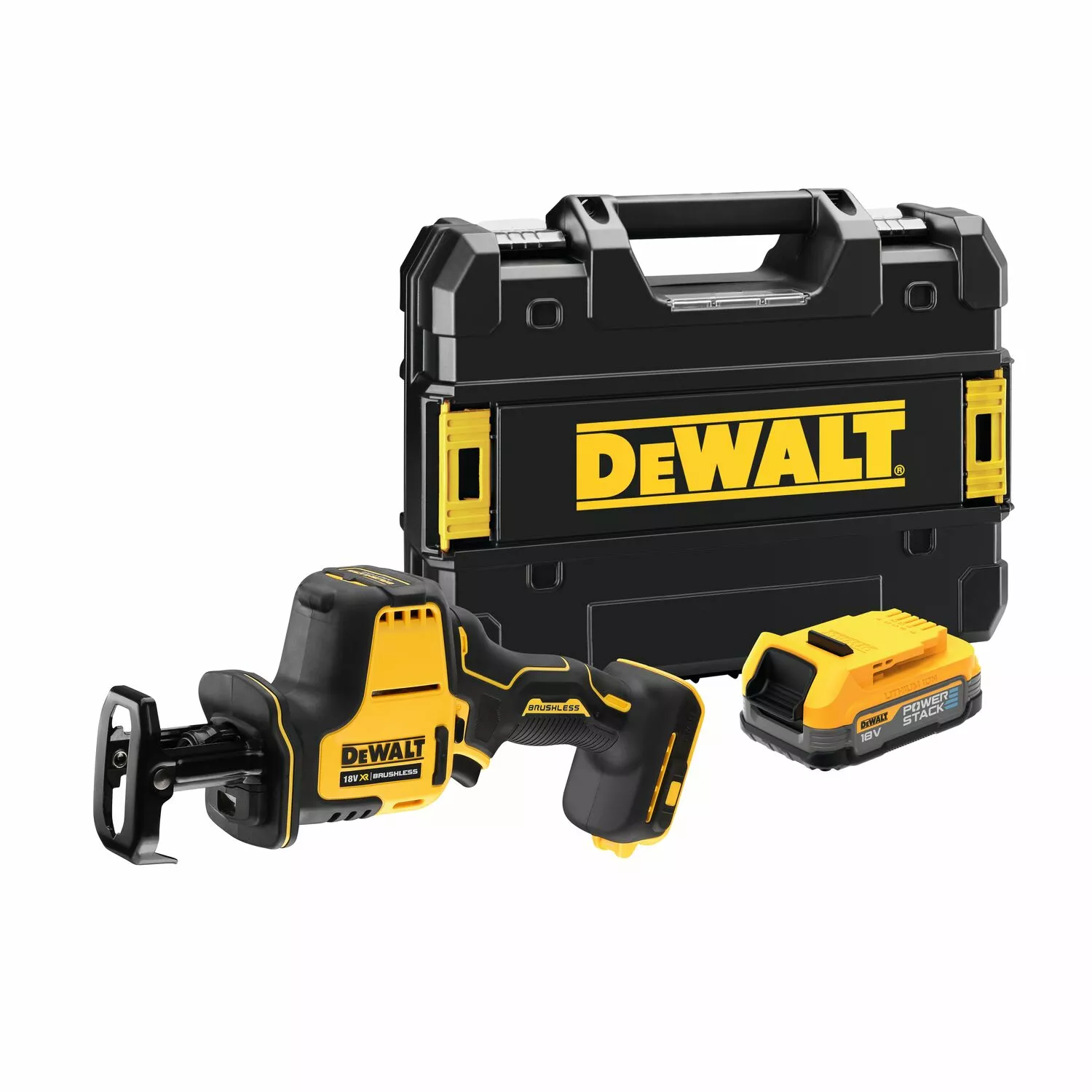 DeWALT DCS369E1T-XJ 18V Li-ion XR Accu Reciprozaag set (1x Powerstack accu) in TSTAK koffer