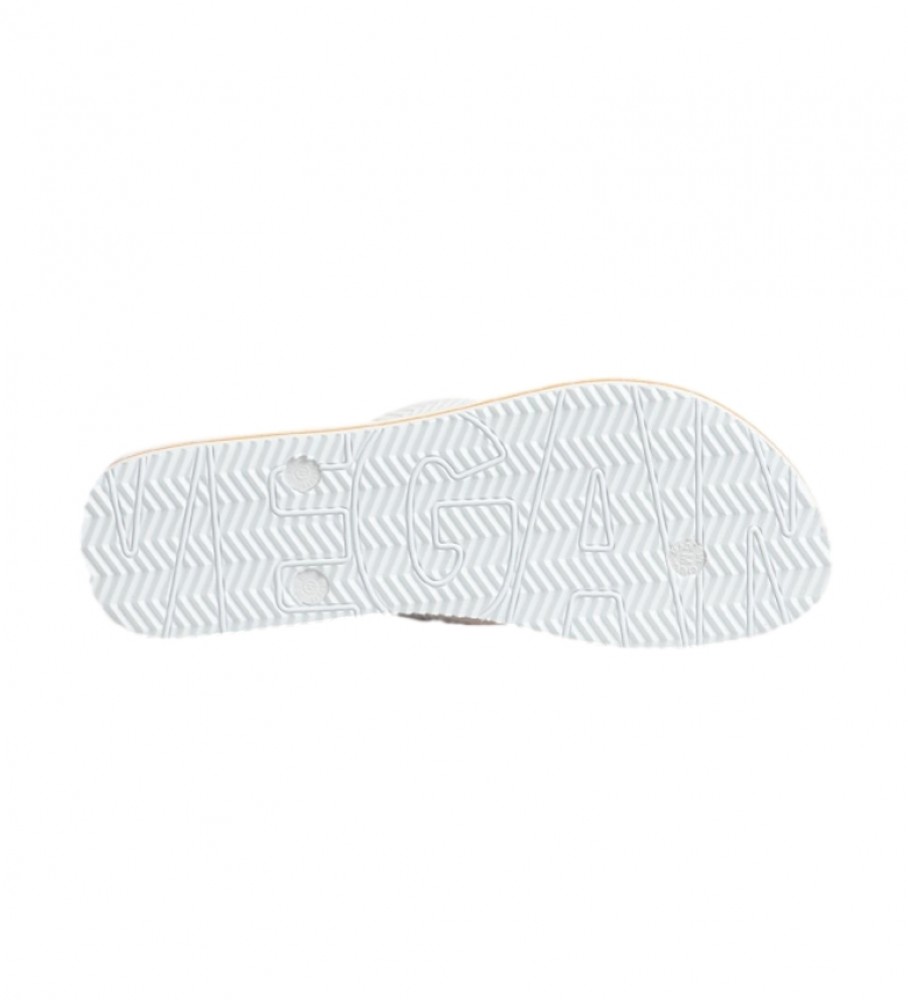 Chinelo vegano Superdry com logo vintage, branco.
