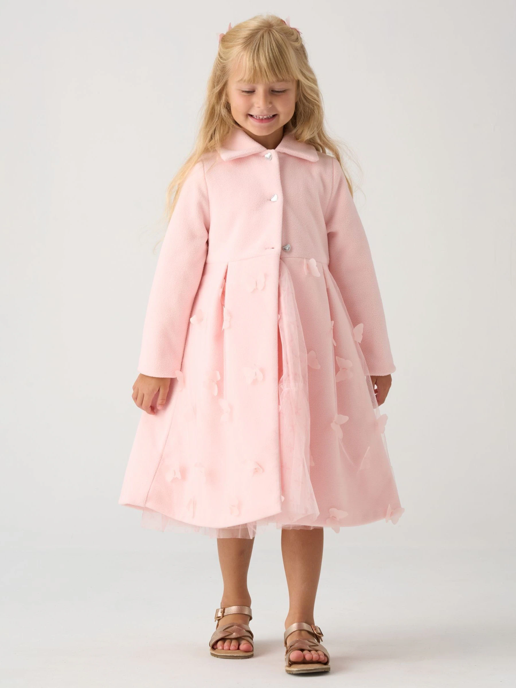 Miss Pink Jacket and Tulle Appliqué Butterfly Dress Set
