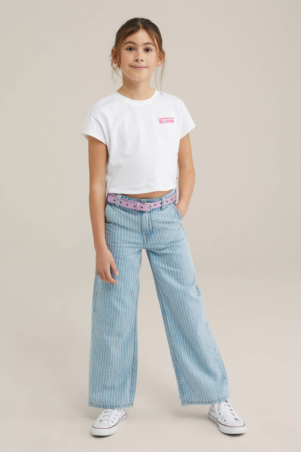 WE Fashion wide leg regular waist jeans light blue denim