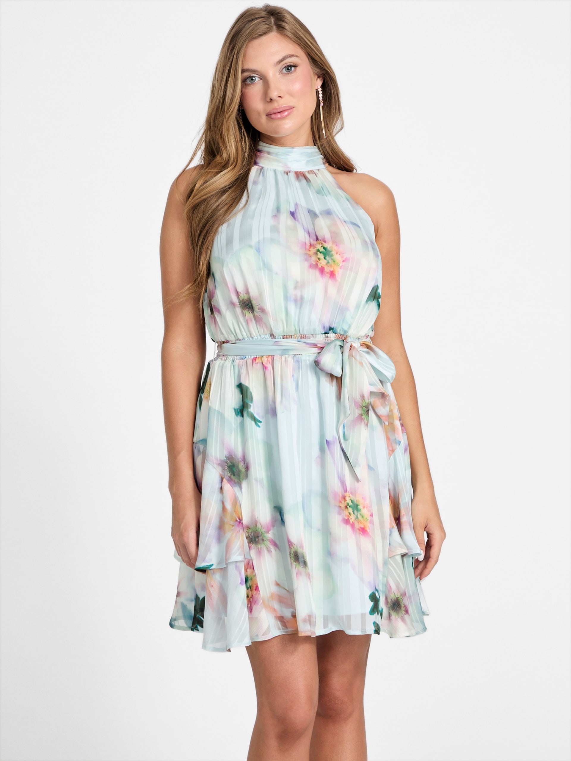 Vestido Romana de chiffon floral