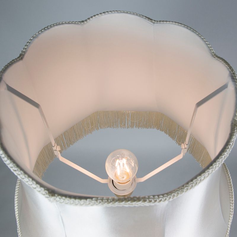 Retro vloerlamp messing met Granny kap crème 45 cm - Kaso
