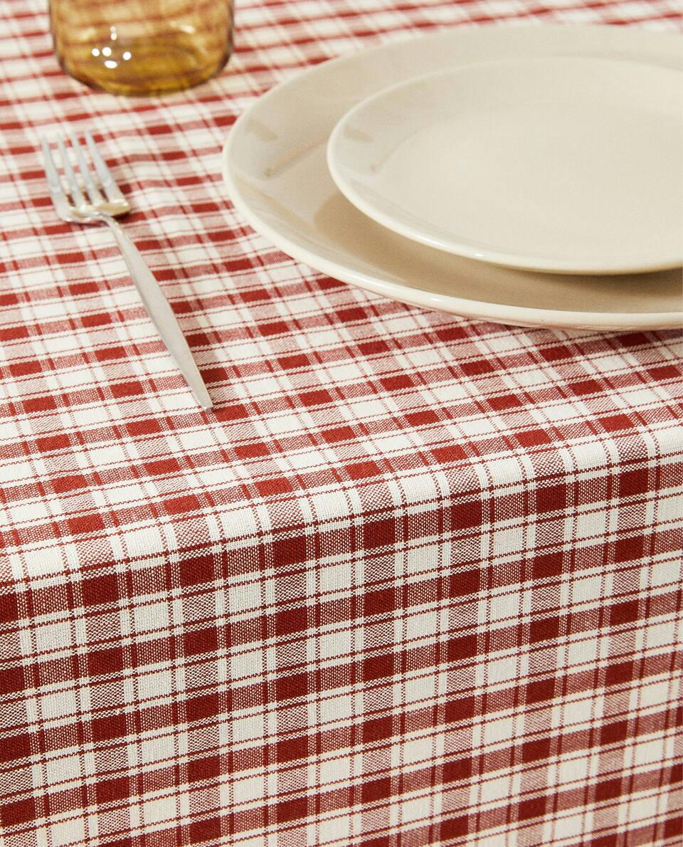 TOALHA DE MESA DE ALGODÃO XADREZ