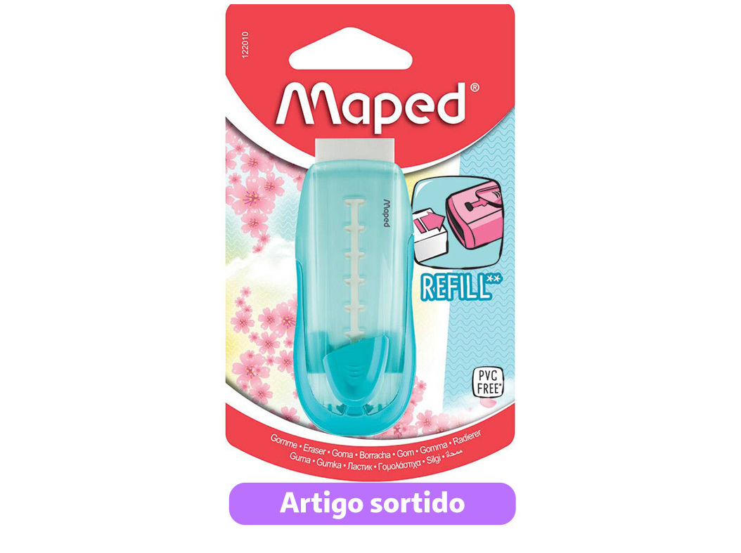 BORRACHA COLLECTOR PASTEL UNIVERSAL MAPED CORES SORTIDAS