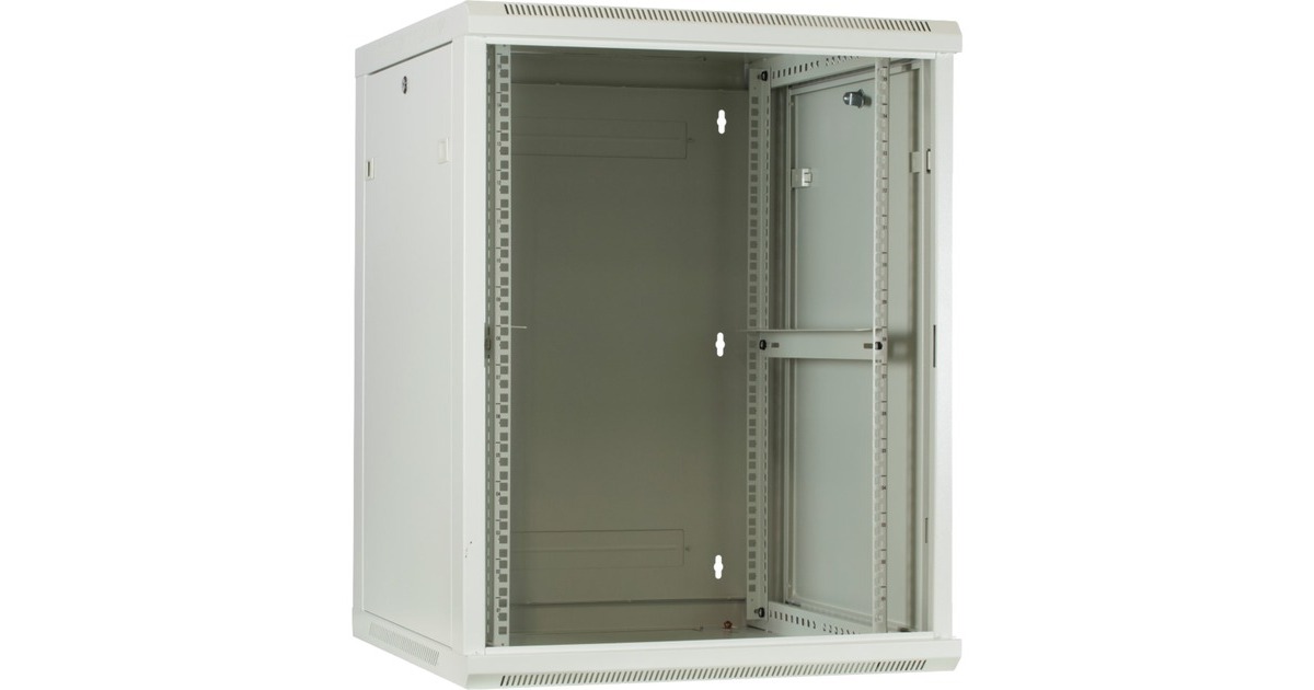 DSI15U witte wandkast met glazen deur - DS6615W server rack  (Wit, 600 x 600 x 770mm)