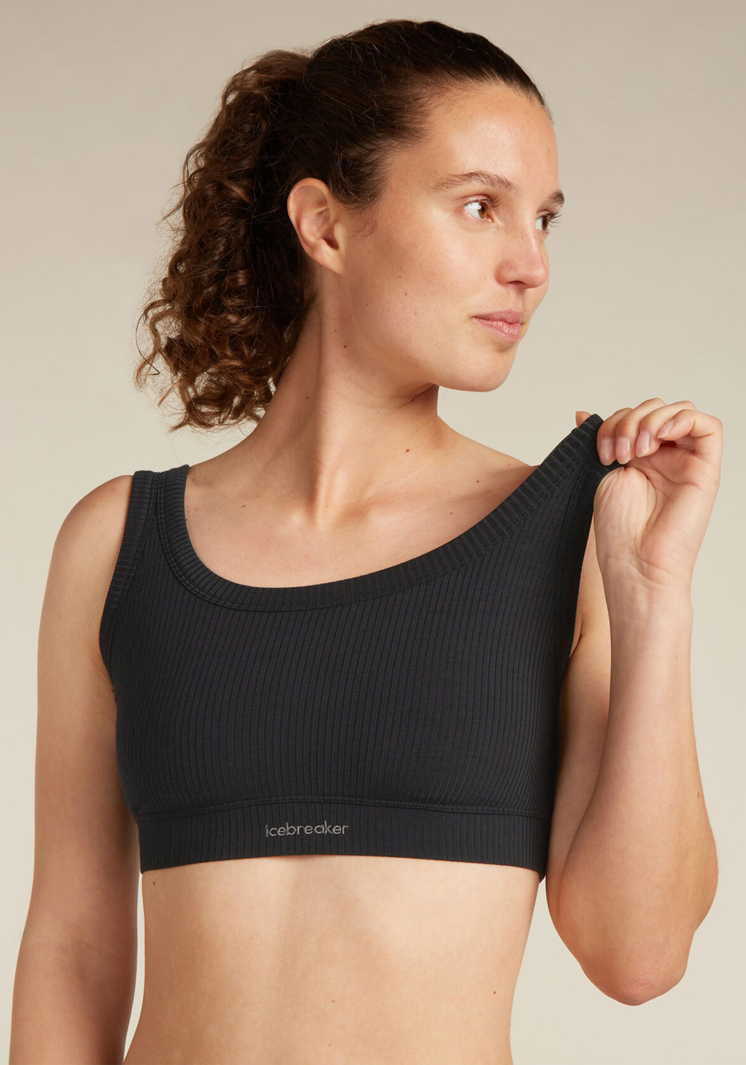 Icebreaker Sport-BH Mer Rib Lotus Bra Black