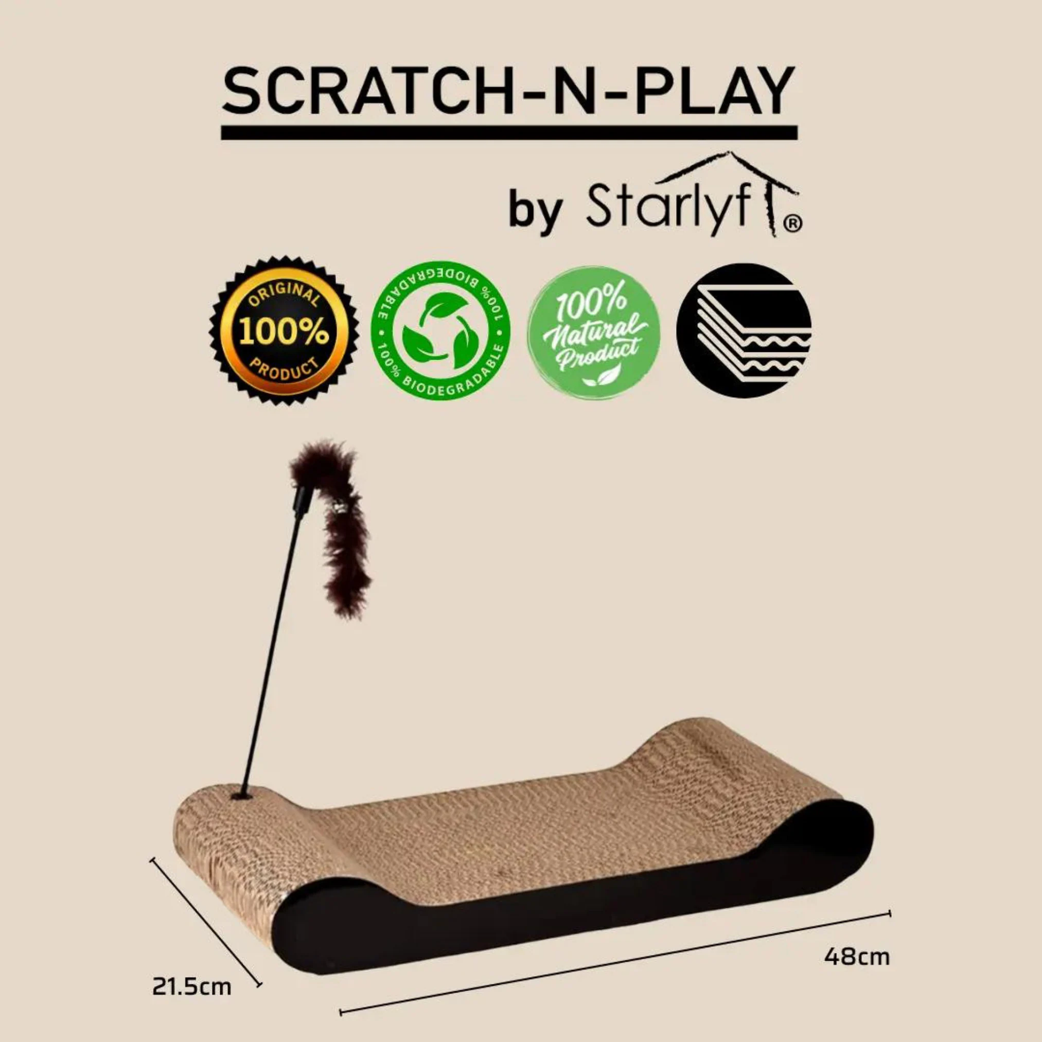 Best Direct® Set Katze - Katzenspielzeug zappelnder Fisch & Kratzpappe Magic Fish & Scratch N Play