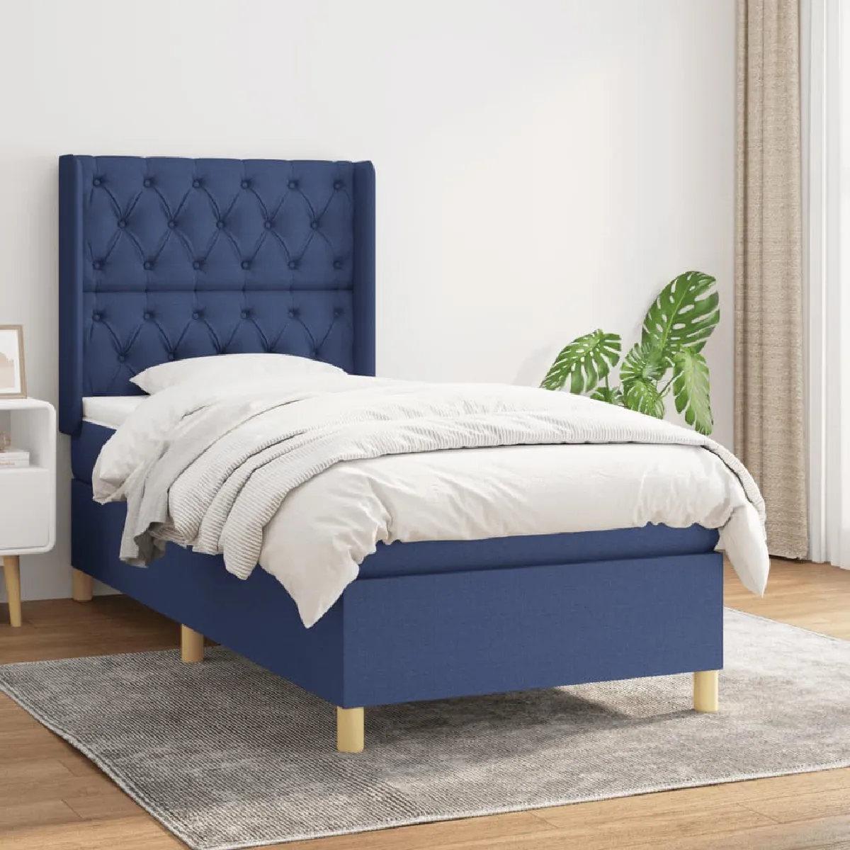 VIDAXL Sommier à lattes Tissu - Bleu 80x200 cm