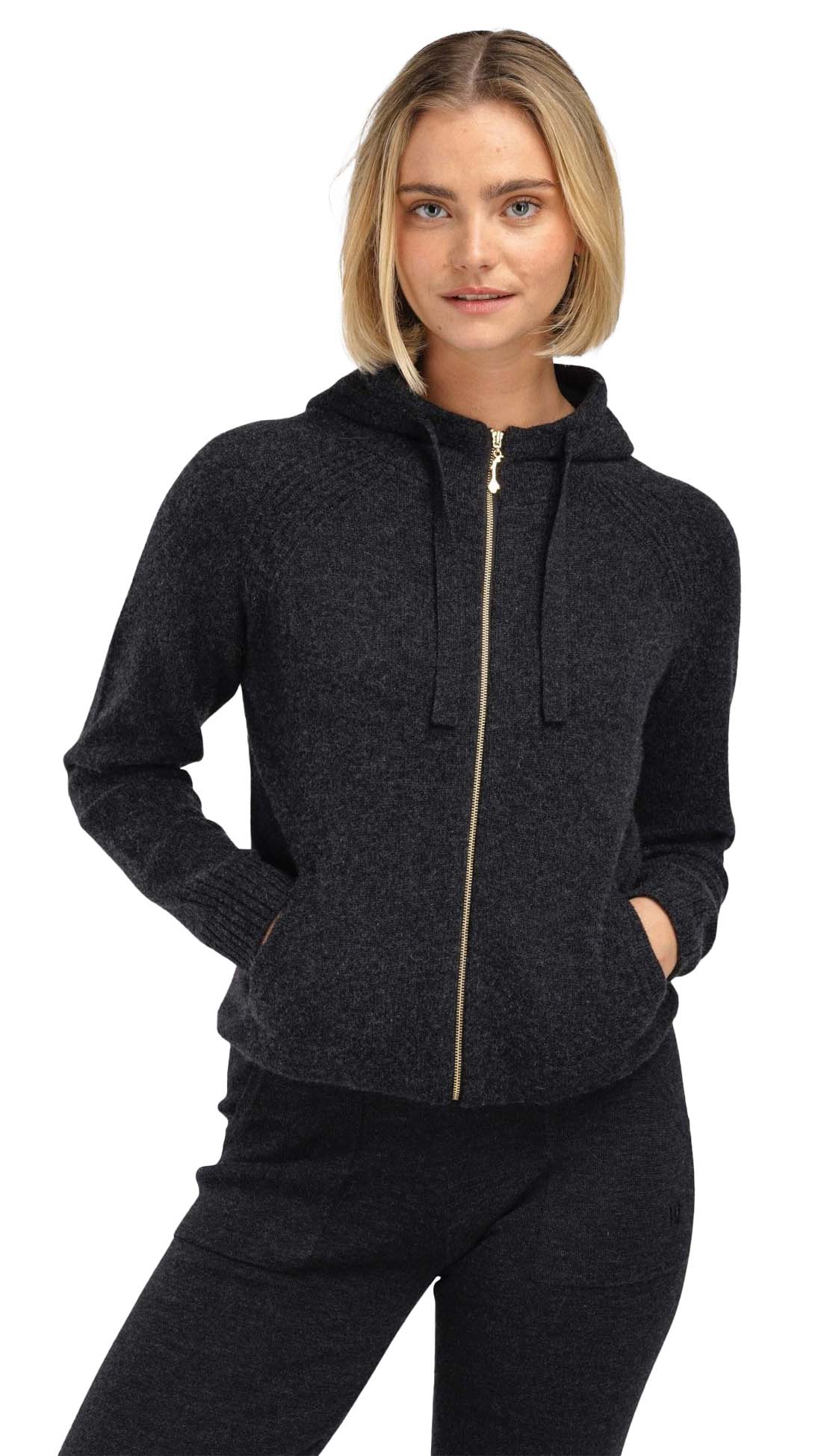 Justatinden Strikket Jakke Dame Charcoal Grey