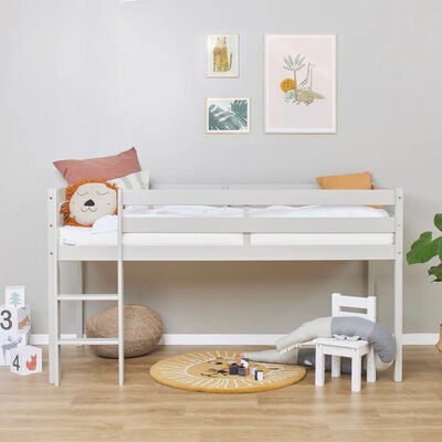 Hoppekids ECO Comfort  Halvhøy Loftseng 90x200, Dove Grey