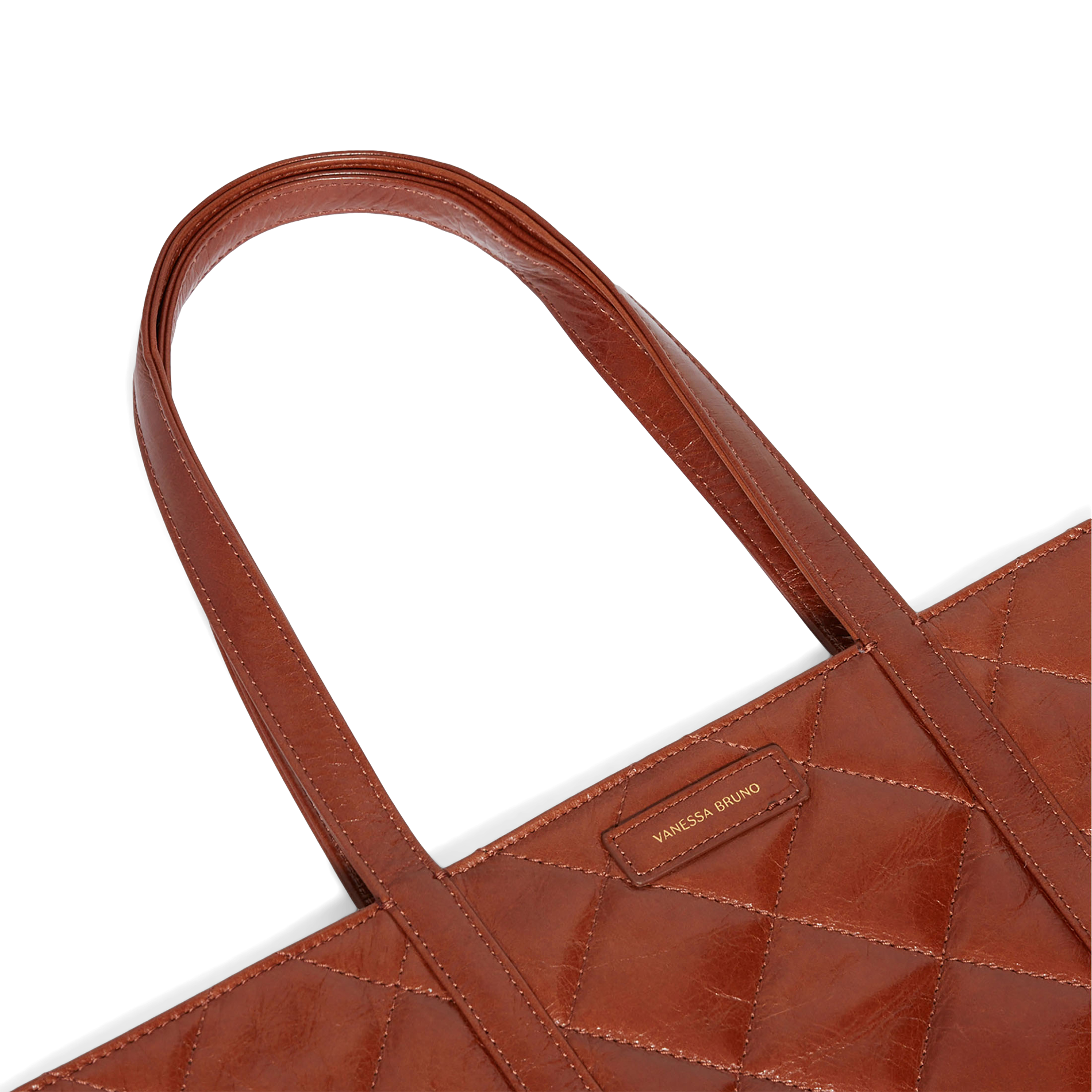 Cabas XL en cuir matelassé | Marron