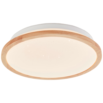 Brilliant plafondlamp Farica Starry wit/hout Ø30 cm 18W IP44 2000lm warm wit