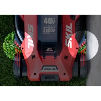 SKIL 20V grasmaaier 0140BA brushless 43cm + 2 accu's 4,0Ah + snellader