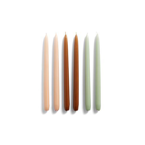 HAY Conical 6-pak Stearinlys, Nude/Caramel/Mint