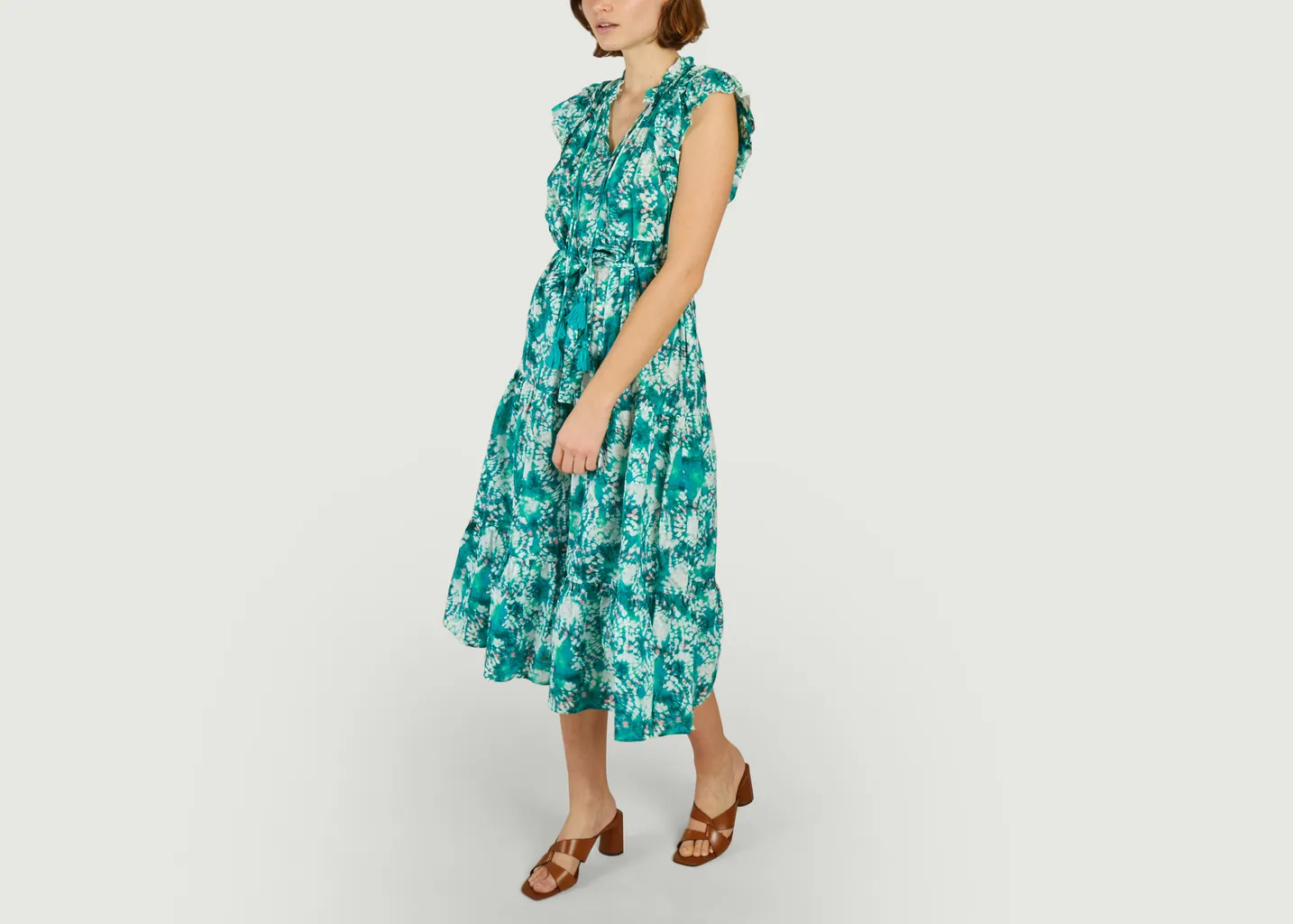 Robe midi imprimée en coton Calipso Suncoo
