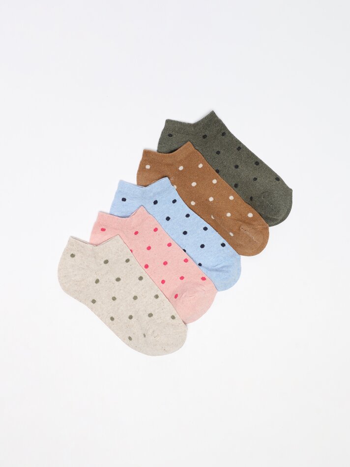 Pacote com 5 pares de meias curtas sortidas - Diversas