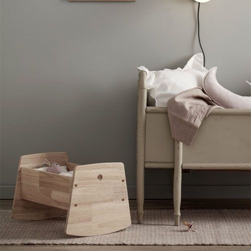 Kids concept poppenwieg met beddengoed - naturel - 42 cm