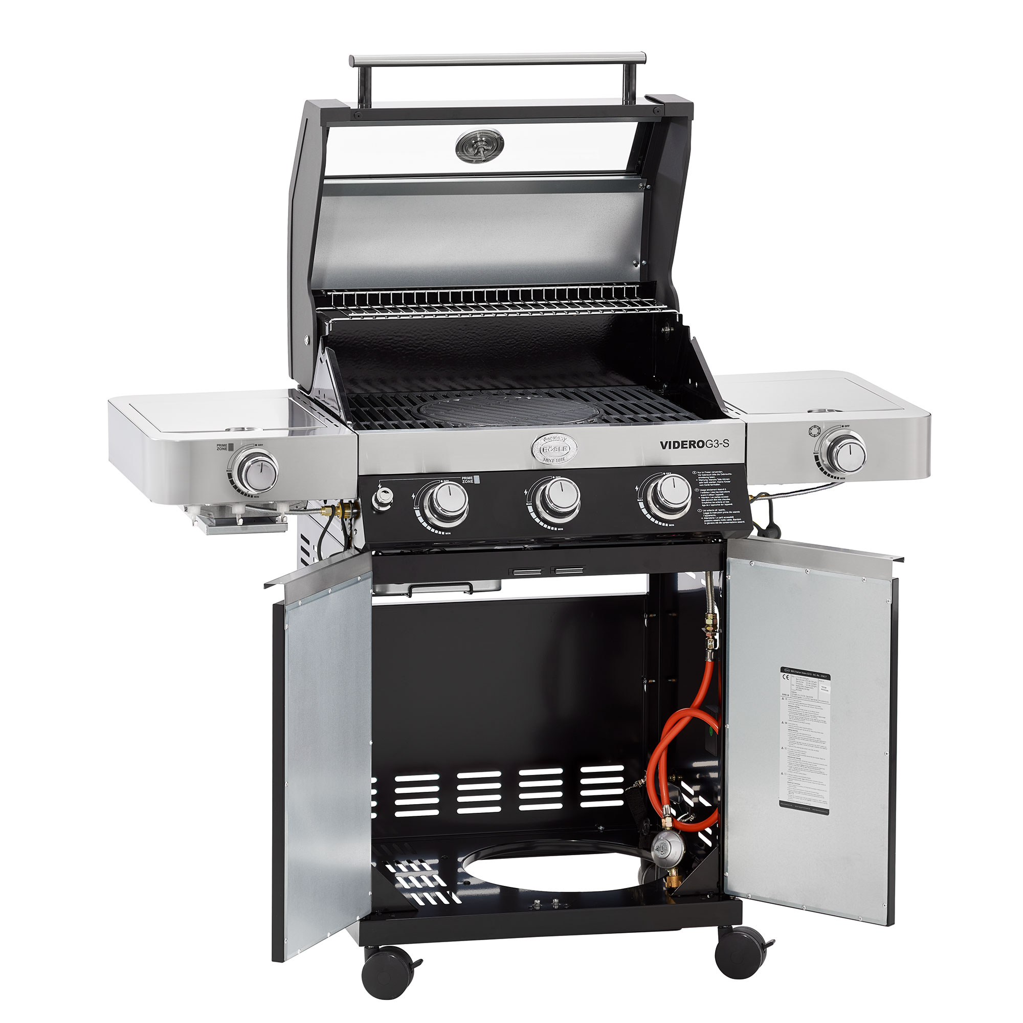 Gasgrill BBQ-Station VIDERO G3-S Vario+ schwarz 50 mbar