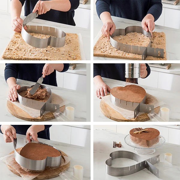 Cadre extensible coeur en inox 14 -26 cm Mathon