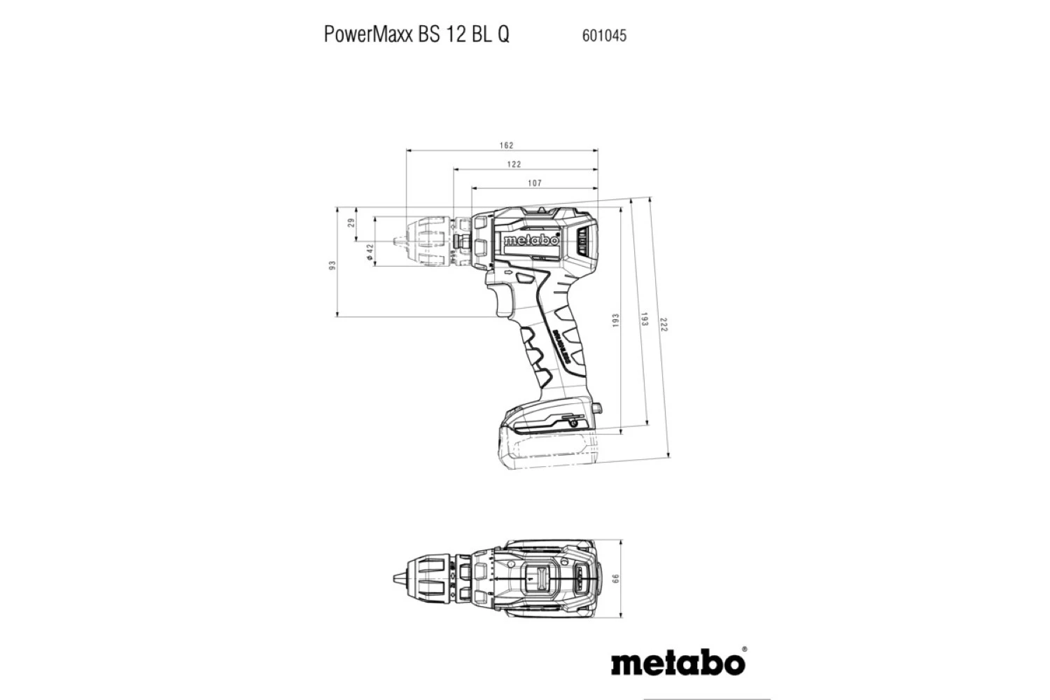 Metabo PowerMaxx BS 12 BL Q 12V LiHD accu boor-/schroefmachine set (2x 4,0Ah accu) in metaBOX - koolborstelloos