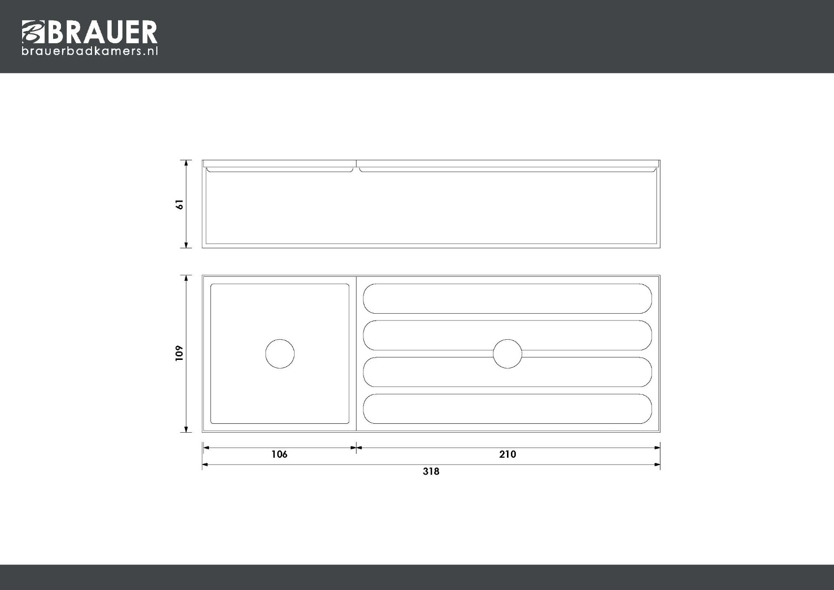 Brauer Season ladeorganizer zwart - set van 3