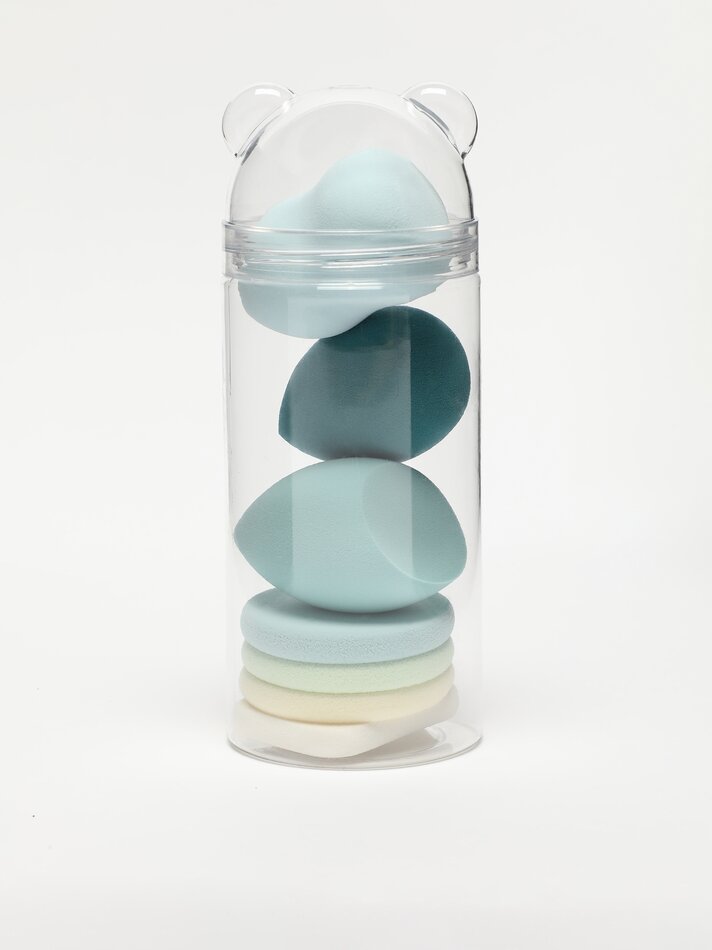 Conjunto de 7 esponjas de maquiagem sortidas - Azul