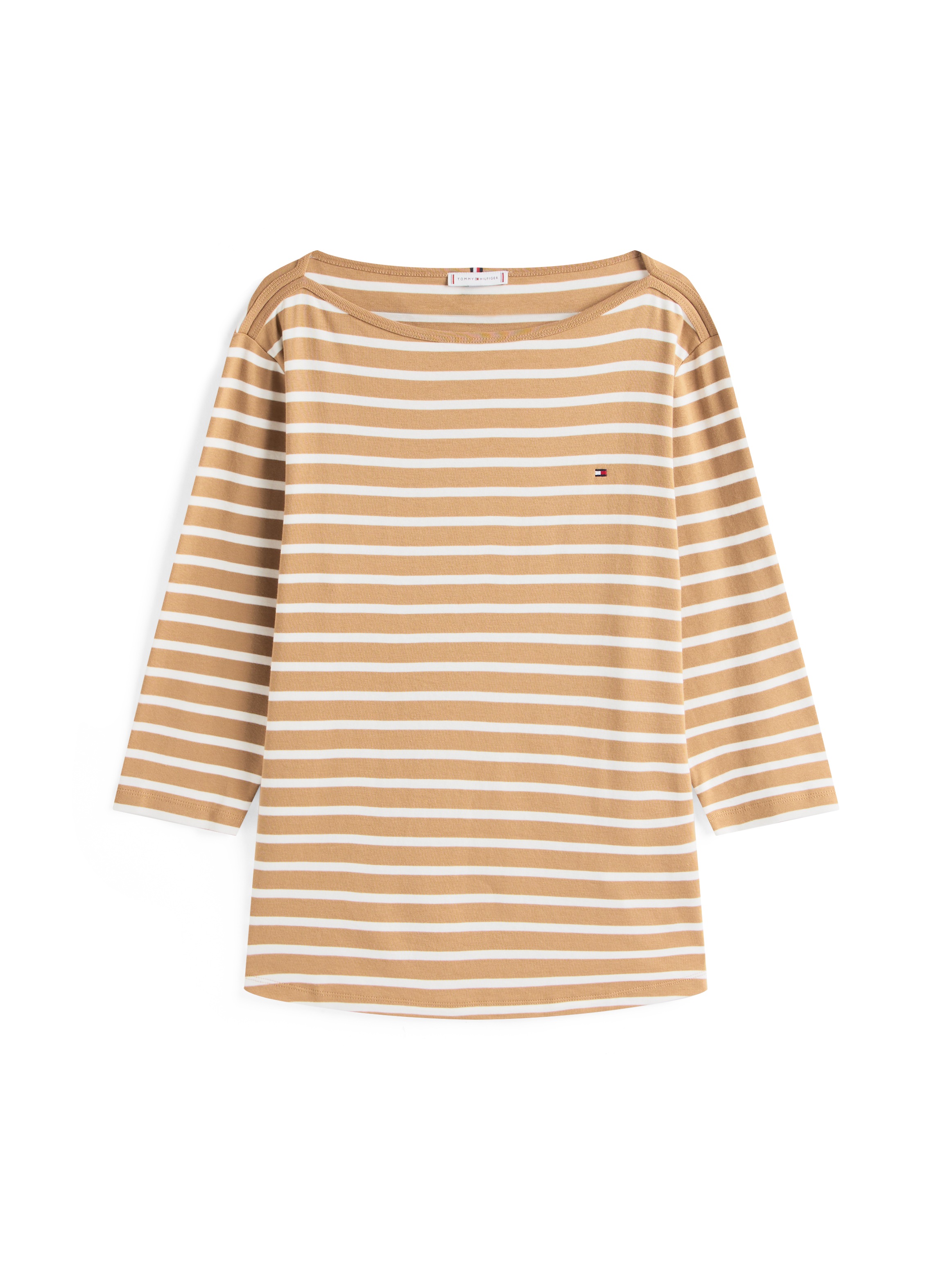 Tommy Hilfiger Curve T-Shirt »CRV SLIM CODY BOAT-NK 3/4SLV«, in Grossen Grössen, 3/4 Ärmel, Logostickerei