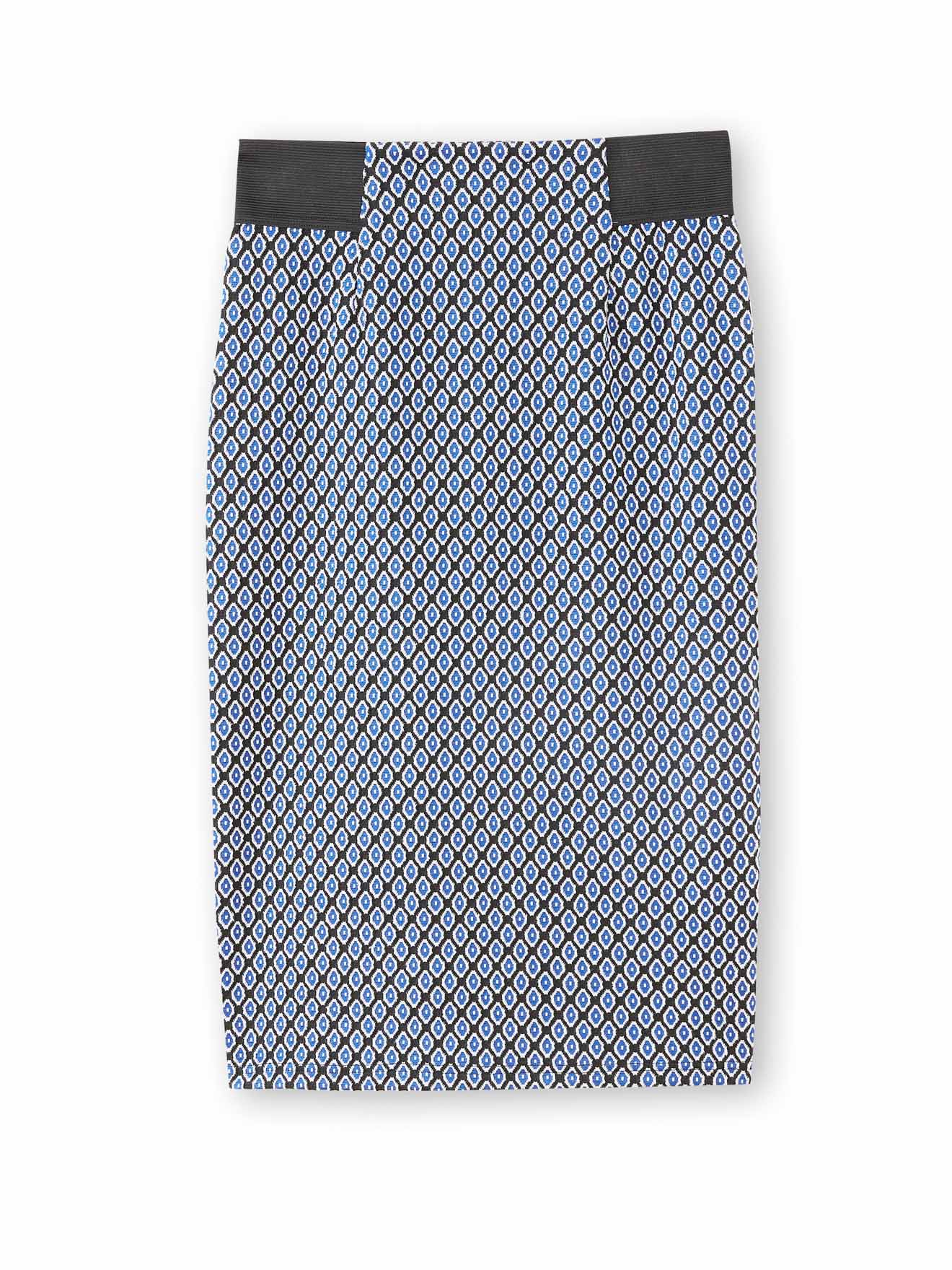 Jupe droite maille milano jacquard