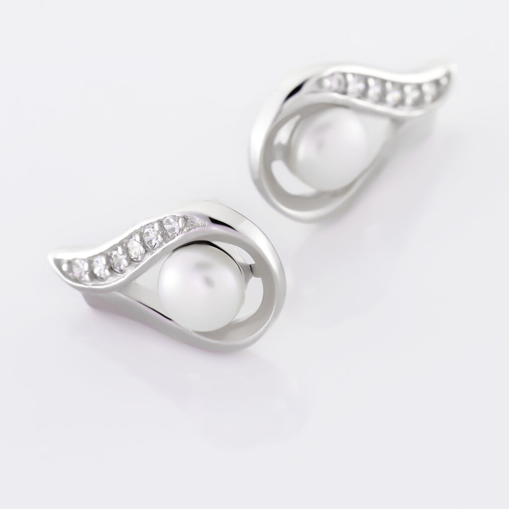 Boucles D'oreilles Puces Marie-magdeleine Argent  Perle D'imitation