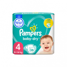 Pampers Baby dry maat 4 luiers tot 12 uur bescherming (vanaf 9 kg tot 14 kg)