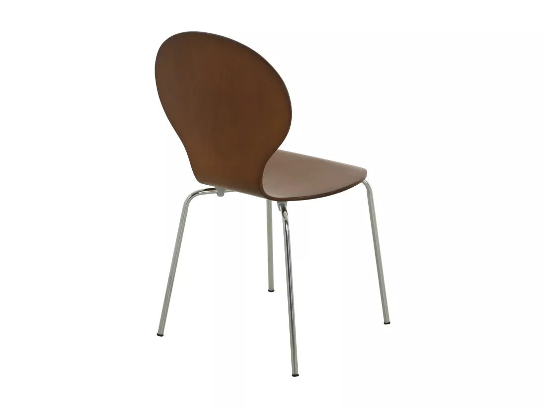 Lot de 2 Chaise de conférence - Bois - Marron - DIEGO