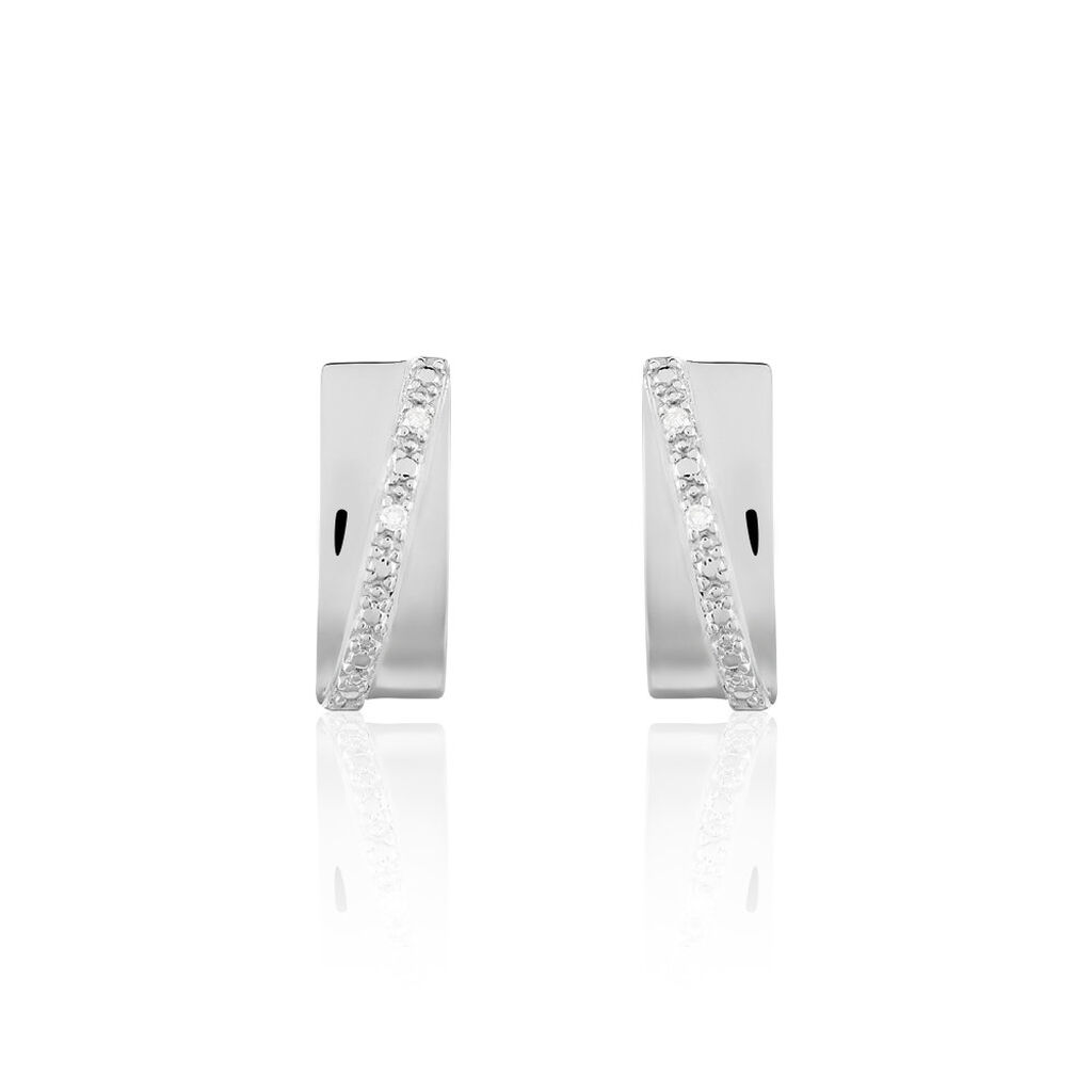 Créoles Timira Rondes Or Blanc Diamant