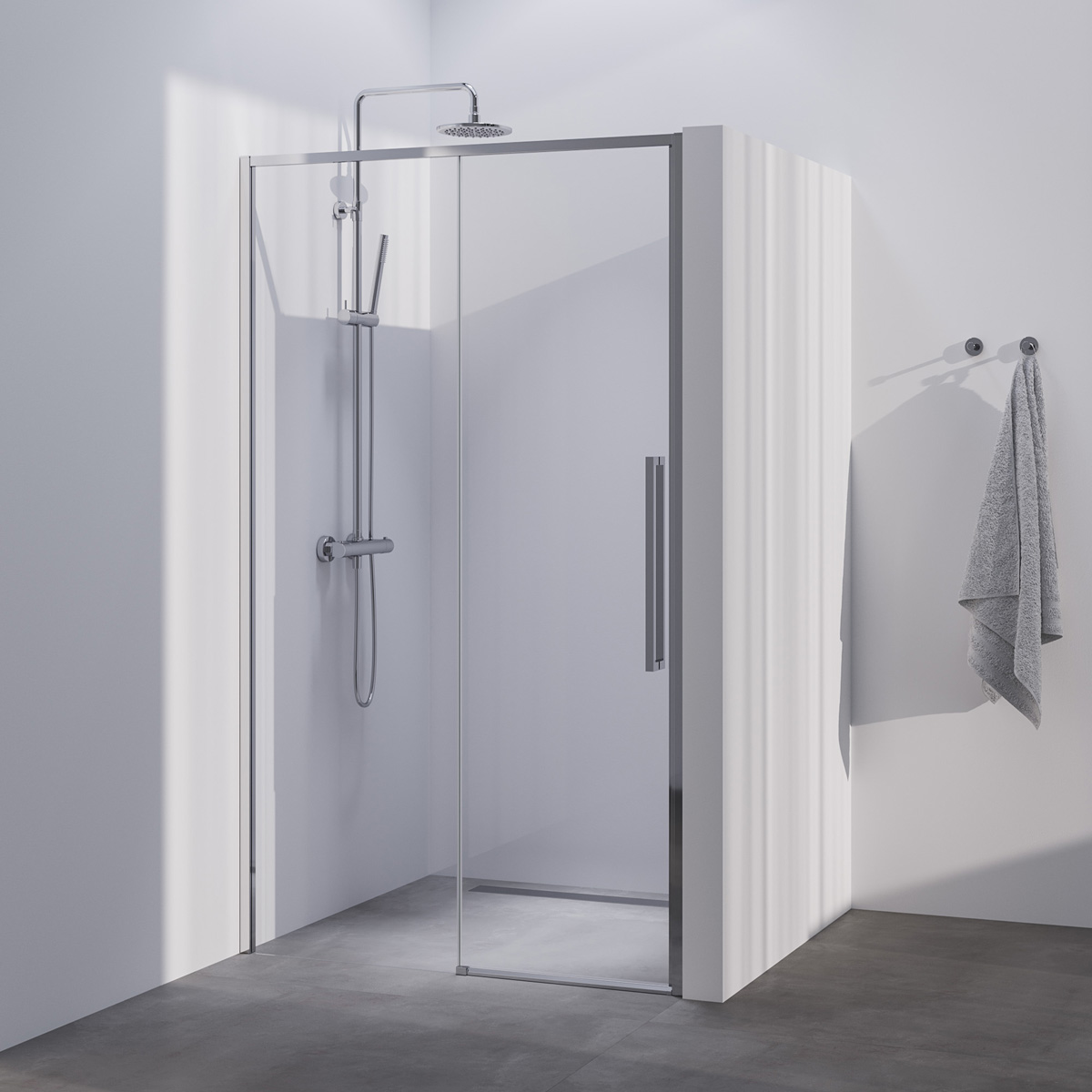 Brauer Season nisdeur met schuifdeur 120cm chroom