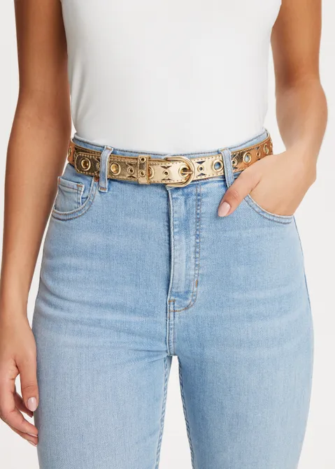 Riem met eyelet details goud (GOUD)