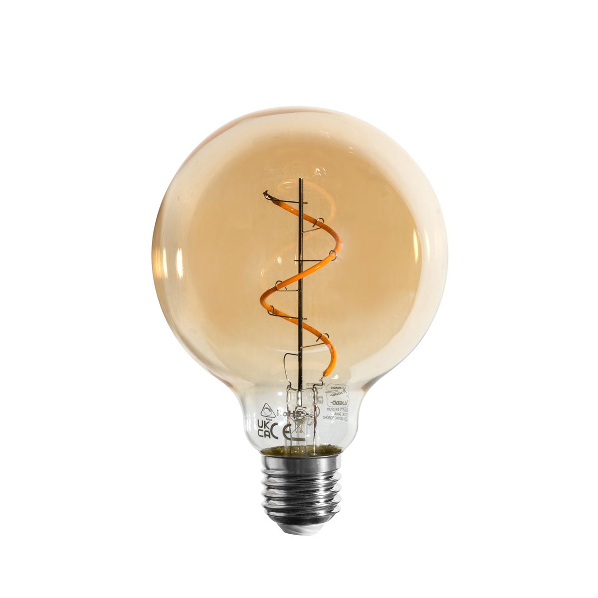 E27 dimbare LED lamp spiraal filament G95 goud 4W 270 lm 2100K