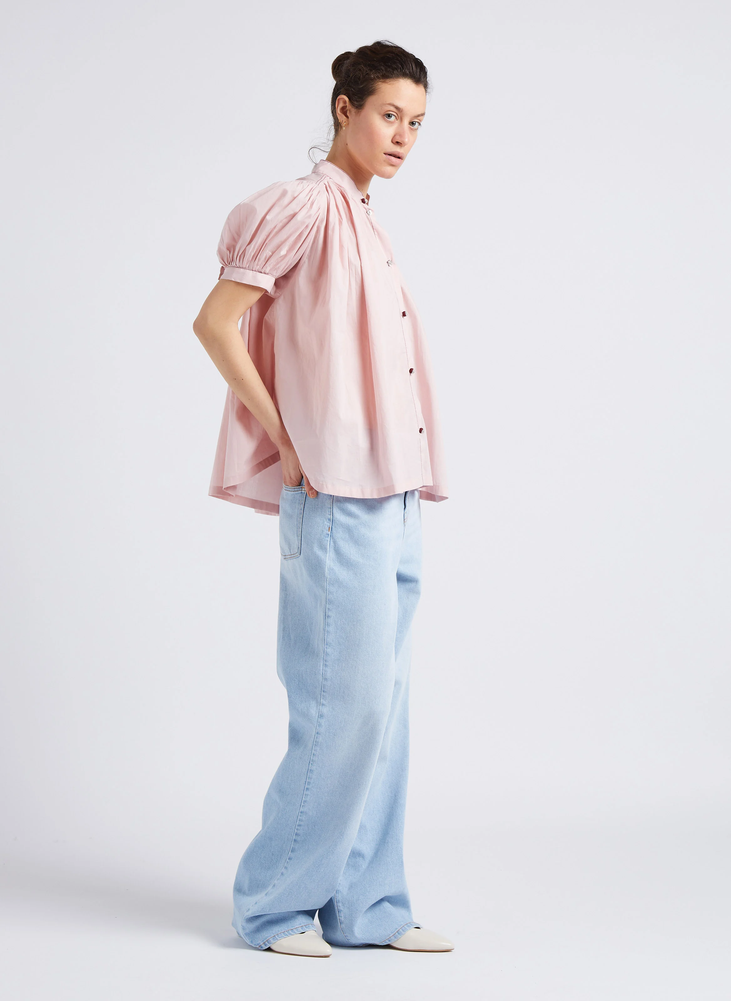 DAWN - Jean large en denim délavé | Bleu