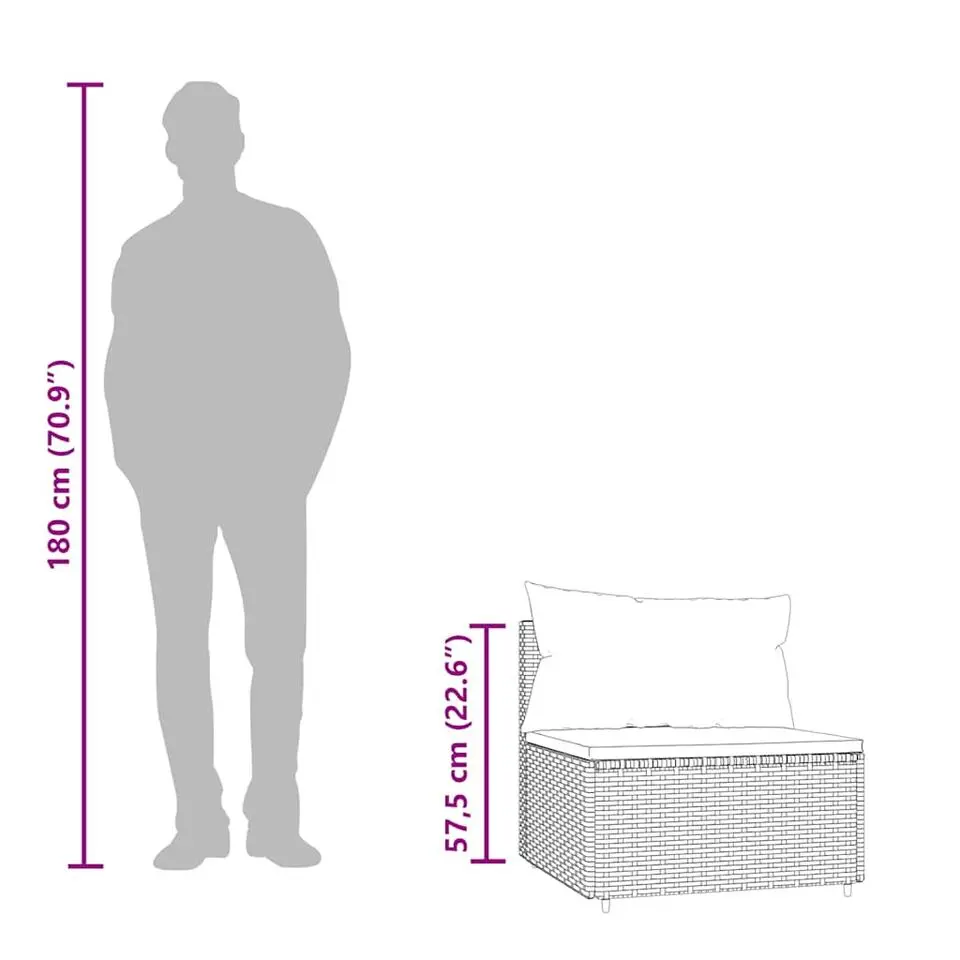 vidaXL - Loungeset - Bruin - Poly rattan